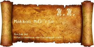Makkos Márta névjegykártya