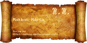 Makkos Márta névjegykártya