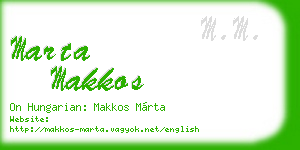 marta makkos business card